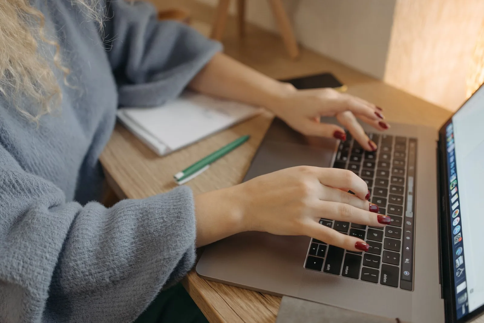 A person using their laptop